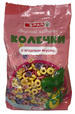 Завтрак готовый SPAR Колечки с ягодным вкусом 250г