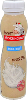 Йогурт питьевой Нежинская МФ Натуральный 2,5% 275г БЗМЖ