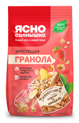 Гранола Ясно солнышко с клубникой, персиком и миндалем 250г