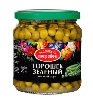 Горошек зелёный Валдайский погребок 450г ст/б