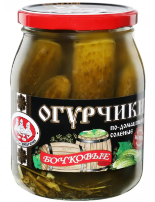 Огурцы соленые по- домашнему Скатерть-самобранка 680г ст/б