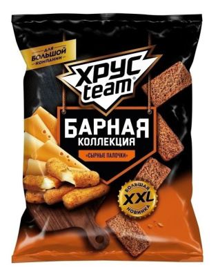 Сухарики ржано-пшеничные Хрустим Барная коллекция Сырные палочки 140г