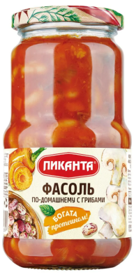 Фасоль Пиканта по-домашнему с грибами 470г