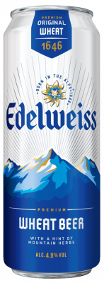 Напиток пивной н/ф Эдельвейс Пшеничное 0,43л 4,9% ж/б