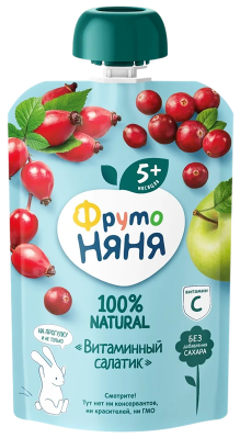 Пюре ФрутоНяня Витаминный салатик с 4мес д/п 90г