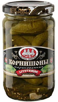Корнишоны маринованные Скатерть-самобранка хрустящие 370мл