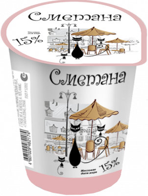 Сметана Кот де Франс 15% 315г БЗМЖ