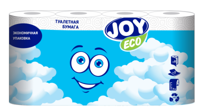 Бумага туалетная JOYeco 2-сл 8 рул белая
