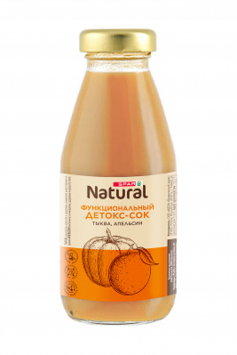 Сок детокс SPAR Natural Тыква/Апельсин 0,3л ст/б