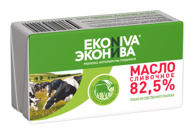 Масло сливочное ЭкоНива 82,5% 180г БЗМЖ