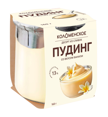 Пудинг Коломенский Ванильный 13,0% стекло 160г БЗМЖ