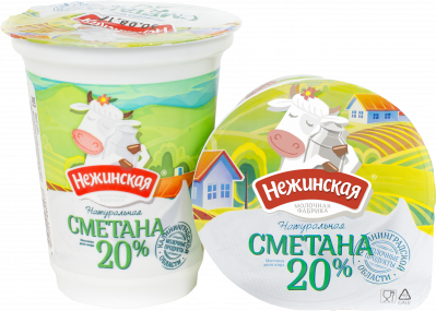 Сметана Нежинская МФ 20% 315г БЗМЖ