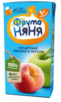 Сок ФрутоНяня Яблоко/Персик с 5 мес т/п 200мл