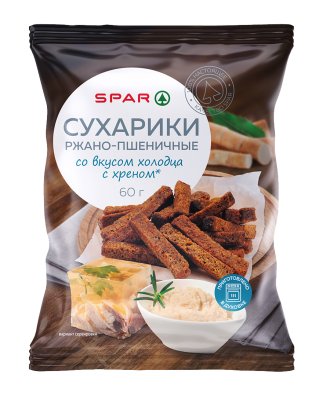 Сухарики ржано-пшеничные SPAR Холодец с хреном 60г