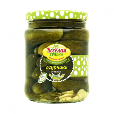Огурчики соленые Веселая грядка 680г ст/б