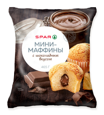 Маффины-мини SPAR с шоколадной начинкой 465г