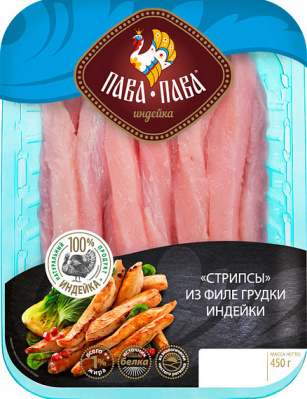 Стрипсы из филе грудки индейки Пава-Пава 450г