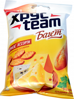Сухарики пшеничные Хрустим Багет Сырное ассорти 60г