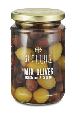 Оливки микс Густория 320г ст/б