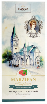 Конфеты Плоуда Марципан с малиной в белом шоколаде 85г