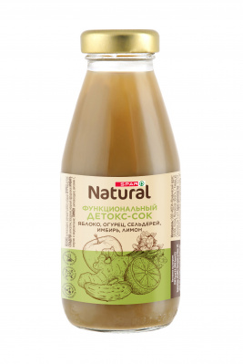 Сок детокс SPAR Natural Яблоко/Огурец/Сельдерей/Имбирь/Лимон 0,3л ст/б