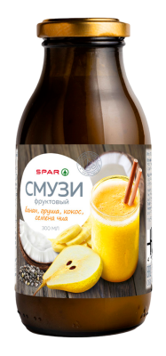 Смузи SPAR Банан/Груша/Кокос/Семена Чиа 0,3л ст/б