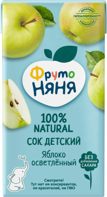 Сок ФрутоНяня Яблоко осветленный гипоаллергенный с 3-х лет т/п 500мл