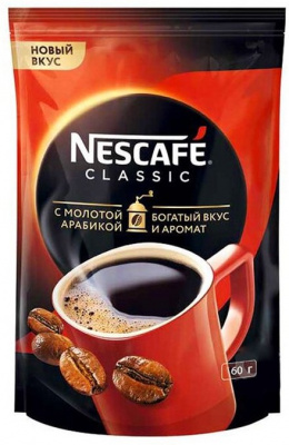 Кофе растворимый Нескафе Классик 60г м/уп