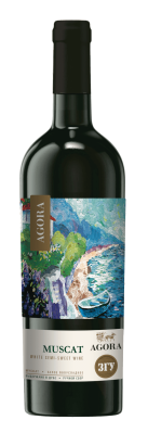 Вино Агора Мускат Ркацители бел п/сл 0,75л 10-12%