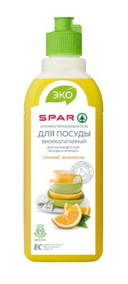 Средство для посуды SPAR с ароматом Апельсина Биоразлагаемое 1л