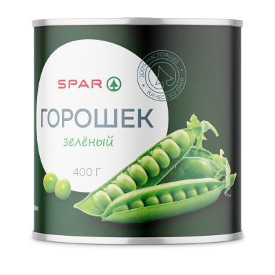Горошек зеленый SPAR 400г ж/б