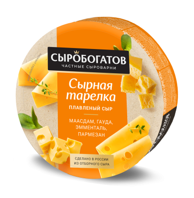 Сыр плавленый Сыробогатов Сырная тарелка 50% круг 130г БЗМЖ