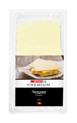 Сыр Чеддар SPAR PREMIUM 50% нарезка 125г БЗМЖ