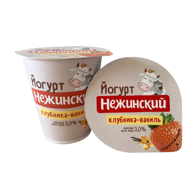 Йогурт Нежинская МФ Клубника/Ваниль 3% 290г БЗМЖ