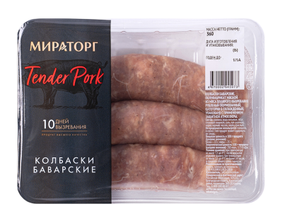 Колбаски Баварские из свинины Мираторг Тенде Пок в/у охл 360г