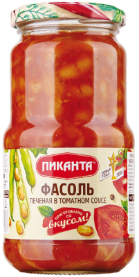 Фасоль Пиканта печеная в томатном соусе 470г