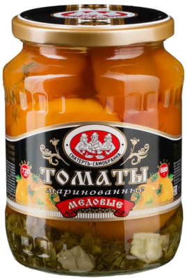 Томаты маринованные медовые Скатерть-самобранка 680г ст/б