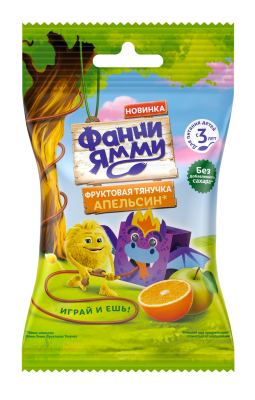 Кусочки фруктовые Фанни Ямми Тянучка яблоко/апельсин 15г
