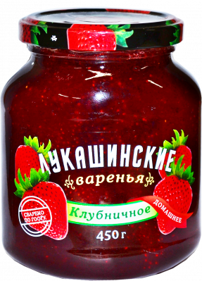 Варенье Лукашинские Клубничное 450г ст/б