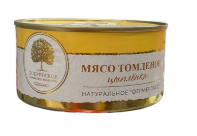 Мясо Цыпленка томленое Добринское ФХ натуральное фермерское 325г ж/б