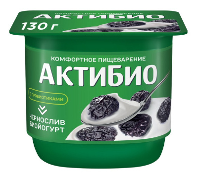 Йогурт Актибио Чернослив 2,9% 130г БЗМЖ