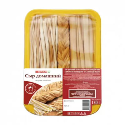 Сыр копчёный Домашний Ассорти SPAR 35% 150г БЗМЖ