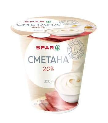 Сметана SPAR 20% 300г БЗМЖ