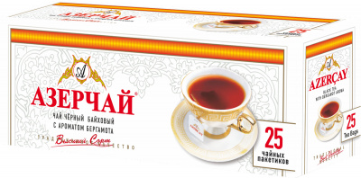 Чай Азерчай черный байховый с бергамотом 25пак