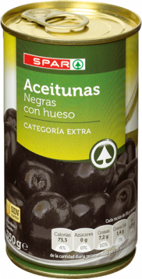 Оливки черные с/к SPAR 350г ж/б