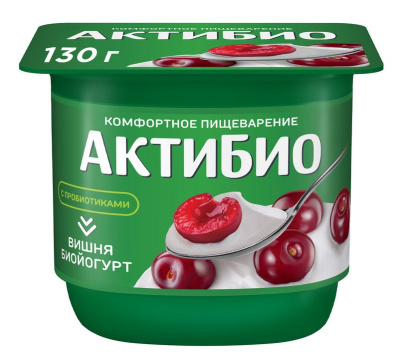 Йогурт Актибио Вишня 2,9% 130г БЗМЖ