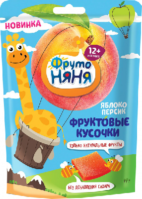 Кусочки фруктовые ФрутоНяня Яблоко/Персик с 12 мес 53г