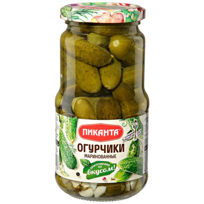 Огурчики маринованные Пиканта 460г ст/б
