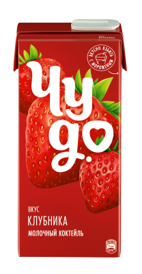 Коктейль молочный Чудо Клубника 2% т/п 960г БЗМЖ