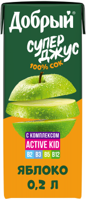 Сок Добрый яблочный 0,2л